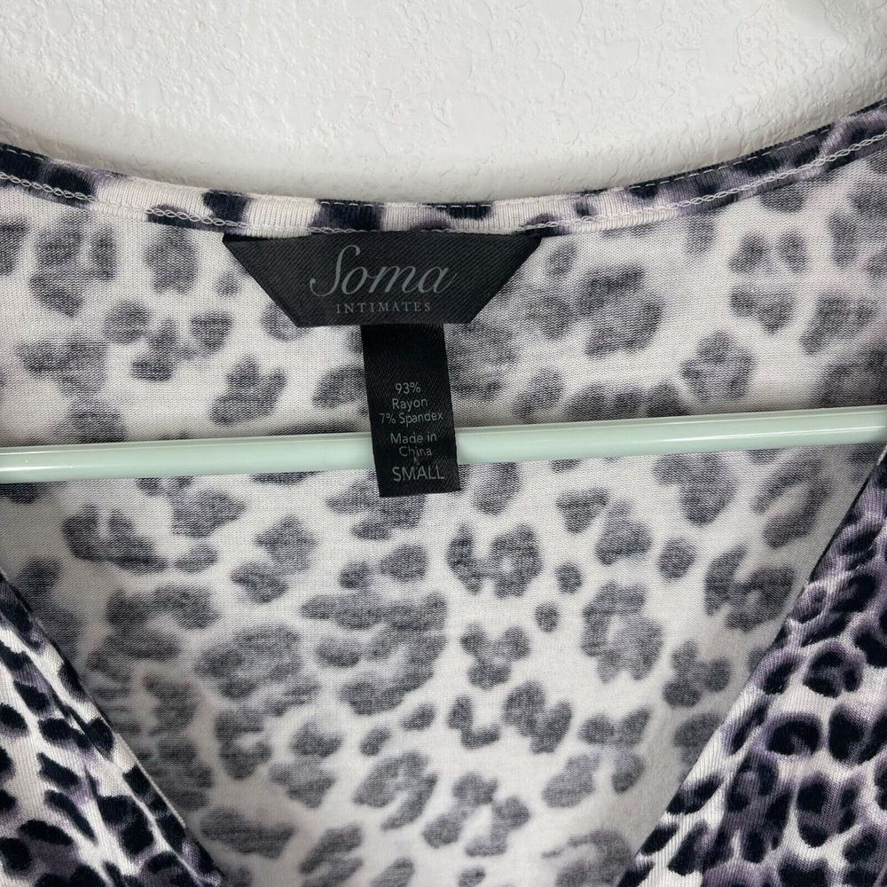 Soma Womens Dress Size S Animal Cheetah Print Long Sleeve Soft V Neck - Picture 2 of 5